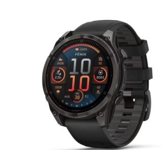 Montre connectée GARMIN AMOLED Sapphire Titane Carbon Gray DLC 47mm Fēnix® 8 noir