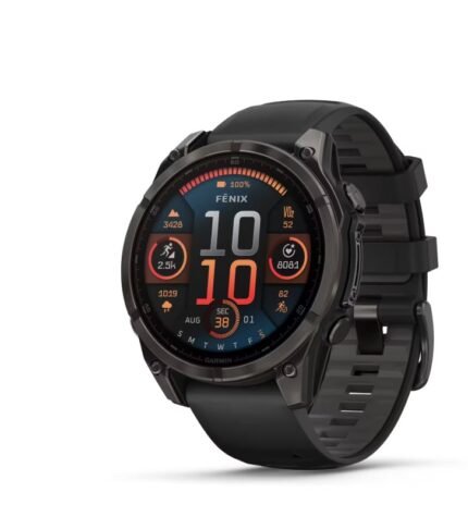 Montre connectée GARMIN AMOLED Sapphire Titane Carbon Gray DLC 47mm Fēnix® 8 noir