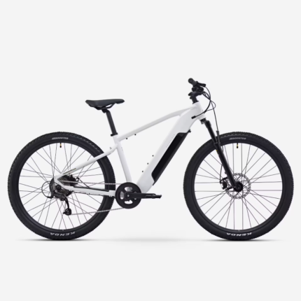 VTT électrique randonnée semi-rigide ROCKRIDER E-EXPL 100 blanc