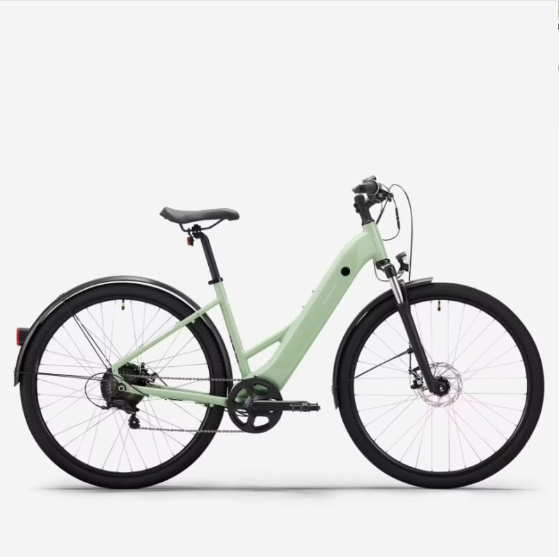 Vélo tout chemin électrique cadre bas E-ACTV 100 vert amande.
