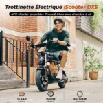 Trottinette électrique iScooter DX5 avec siège-72 km-Quatre vitesses-48V15,6 Ah – Image 2