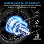 Vélo assistance électrique EVERCROSS  adulte EK30 Pneus Gros 20"-Batterie amovible 48V 15.6Ah – Image 2