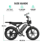 Vélo Électrique RAPIDE 45km - TST R002 - h – Moteur 1200W pic – Batterie 48V 15Ah – Image 6