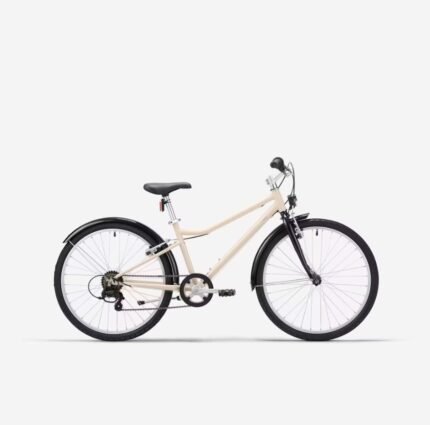 Vélo tout chemin enfant 24 pouces 9-12 ans BTWIN 500 beige