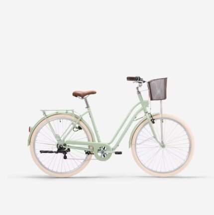 Vélo de ville ELOPS cadre bas 520 vert amande