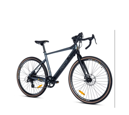Moma Bikes E-GRAVEL 28PRO Equipped Full Shimano 8 vitesses Freins à disques TEKTRO Bat. Ion Lithium intégrée et amovible de 36V 10Ah